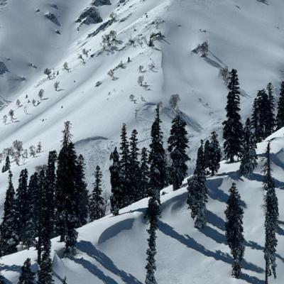 Natural Avalanches during recent storm on mountain Afferwat Hapathkud and lower elevation 